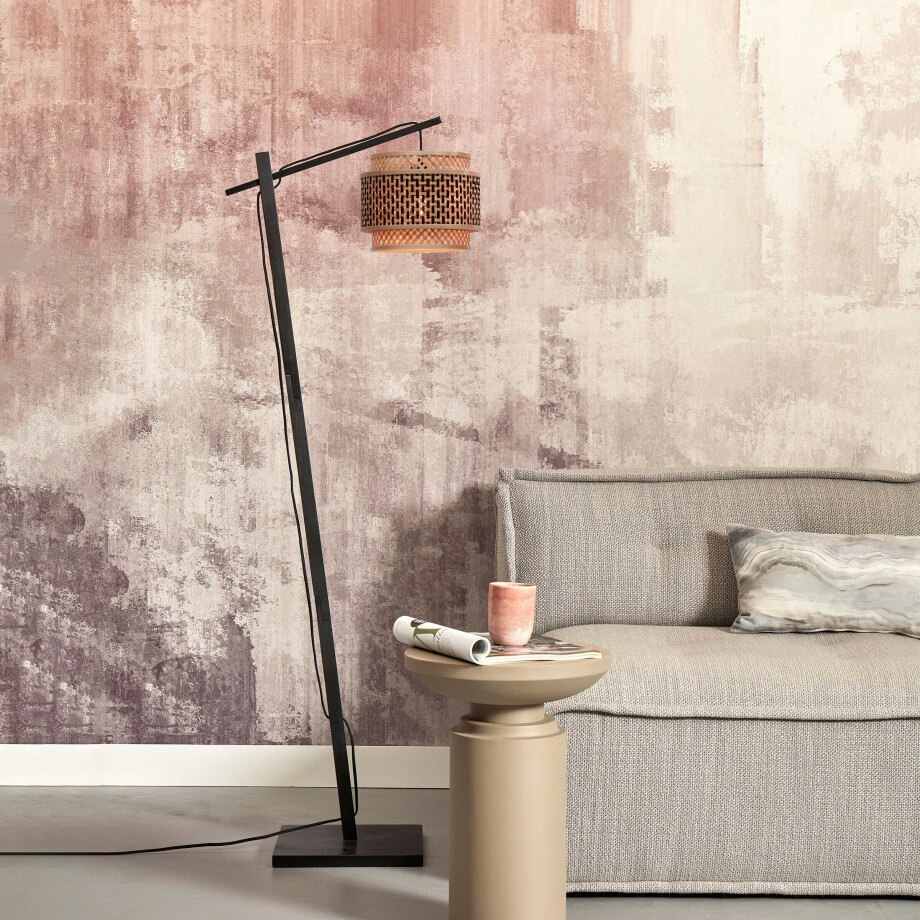 GOOD&MOJO Vloerlamp 'Bhutan' Bamboe, 150cm, kleur Zwart afbeelding 1
