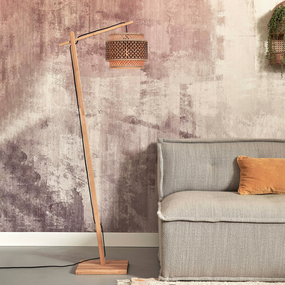 GOOD&MOJO Vloerlamp 'Bhutan' Bamboe, 150cm, kleur Naturel afbeelding 1