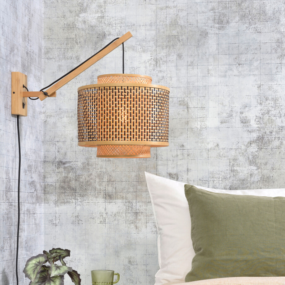 GOOD&MOJO Wandlamp 'Bhutan' Small, Ø40cm, Bamboe, kleur Naturel afbeelding 1