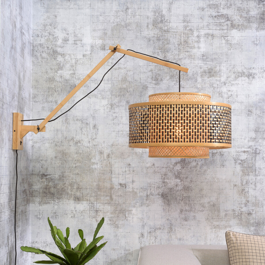 GOOD&MOJO Wandlamp 'Bhutan' Large, Ø50cm, Bamboe, kleur Naturel afbeelding 1