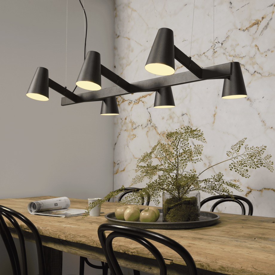 its about RoMi Hanglamp 'Biarritz' Verstelbaar, 6-lamps, kleur Zwart afbeelding 1