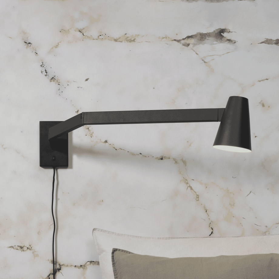 its about RoMi Wandlamp 'Biarritz' Verstelbaar, kleur Zwart afbeelding 1