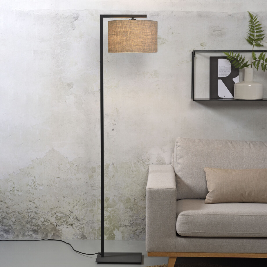 its about RoMi Vloerlamp 'Boston' 160cm, kleur Donkerbeige its about RoMi Vloerlamp 'Boston' 160cm, kleur Donkerbeige afbeelding 1