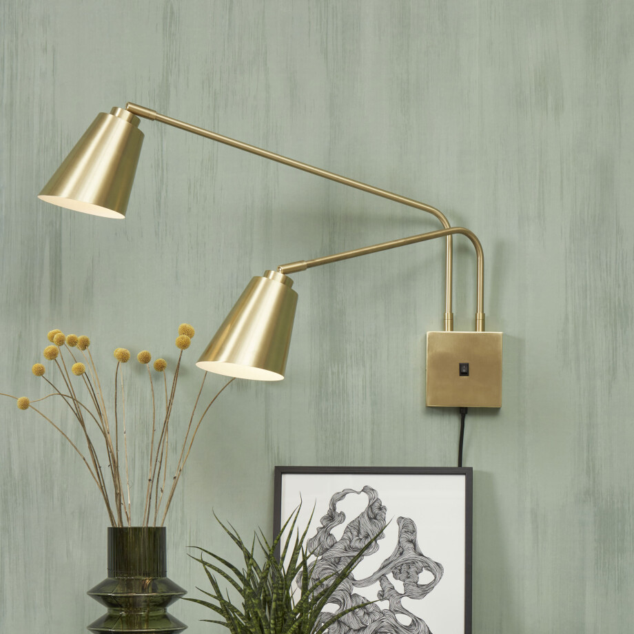 its about RoMi Wandlamp 'Bremen' 2-lamps, kleur Goud its about RoMi Wandlamp 'Bremen' 2-lamps, kleur Goud afbeelding 1