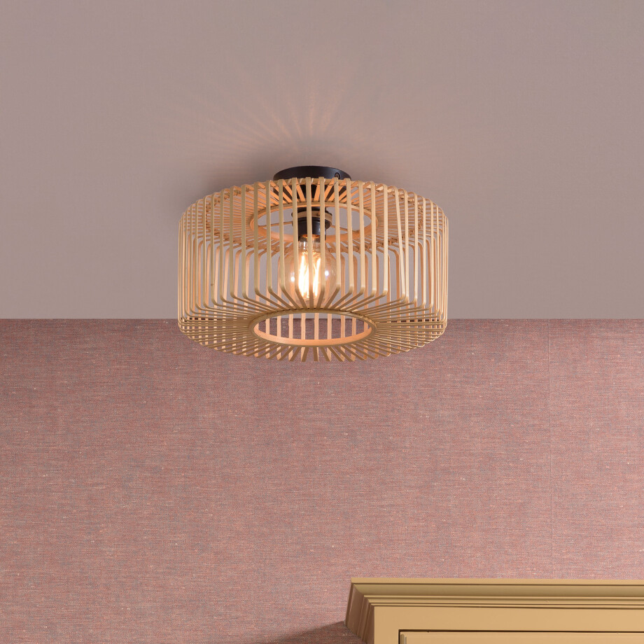 GOOD&MOJO Plafondlamp 'Bromo' 40cm, Bamboe, kleur Naturel afbeelding 