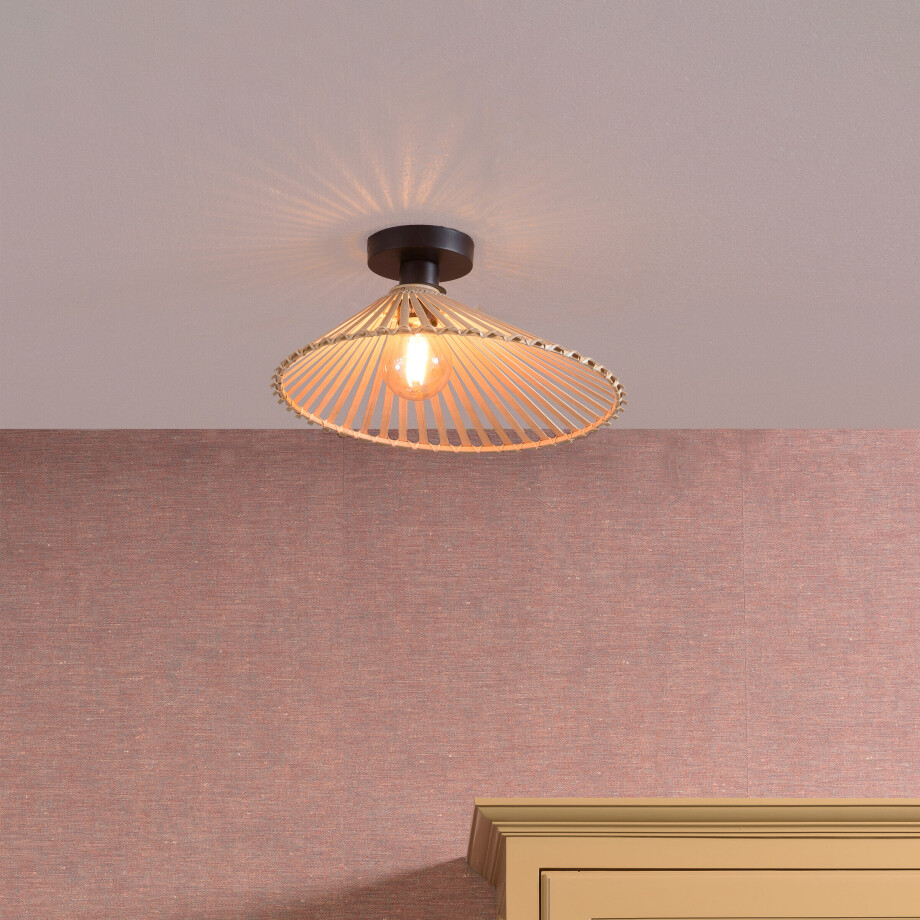 GOOD&MOJO Plafondlamp 'Bromo' Small, Bamboe, kleur Naturel afbeelding 