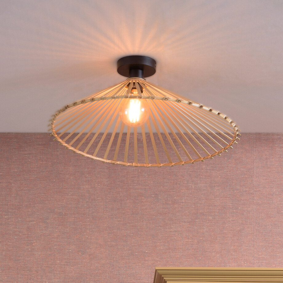 GOOD&MOJO Plafondlamp 'Bromo' Large, Bamboe, kleur Naturel afbeelding 1