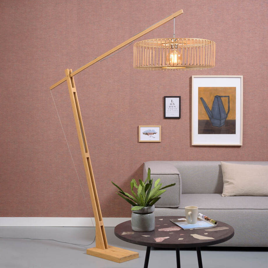 GOOD&MOJO Vloerlamp 'Bromo' Large, Bamboe, kleur Naturel afbeelding 1
