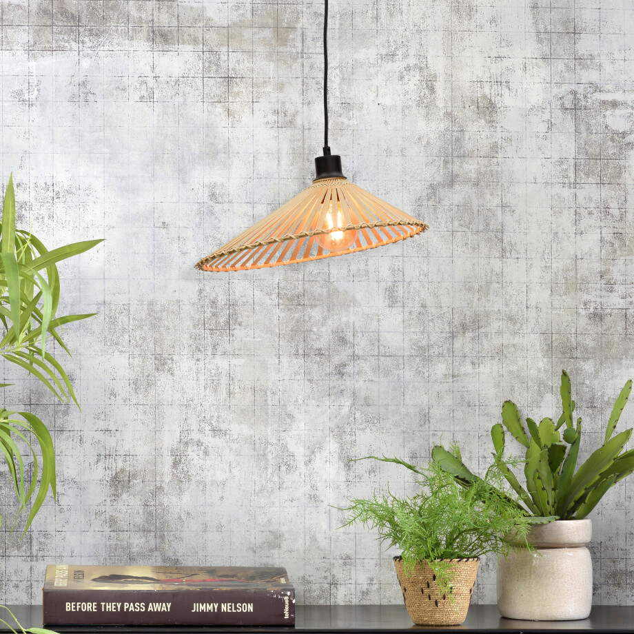GOOD&MOJO Hanglamp 'Bromo' 40cm, Bamboe, kleur Naturel afbeelding 