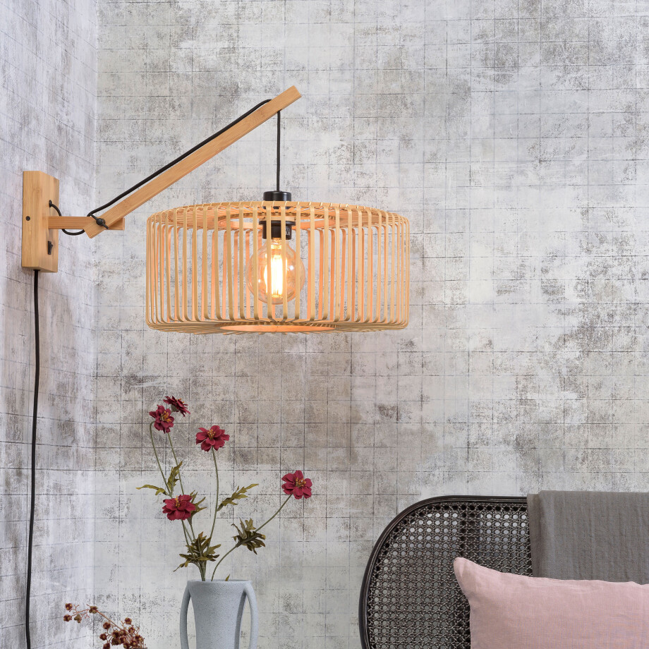 GOOD&MOJO Wandlamp 'Bromo' Small, Bamboe, kleur Naturel afbeelding 1