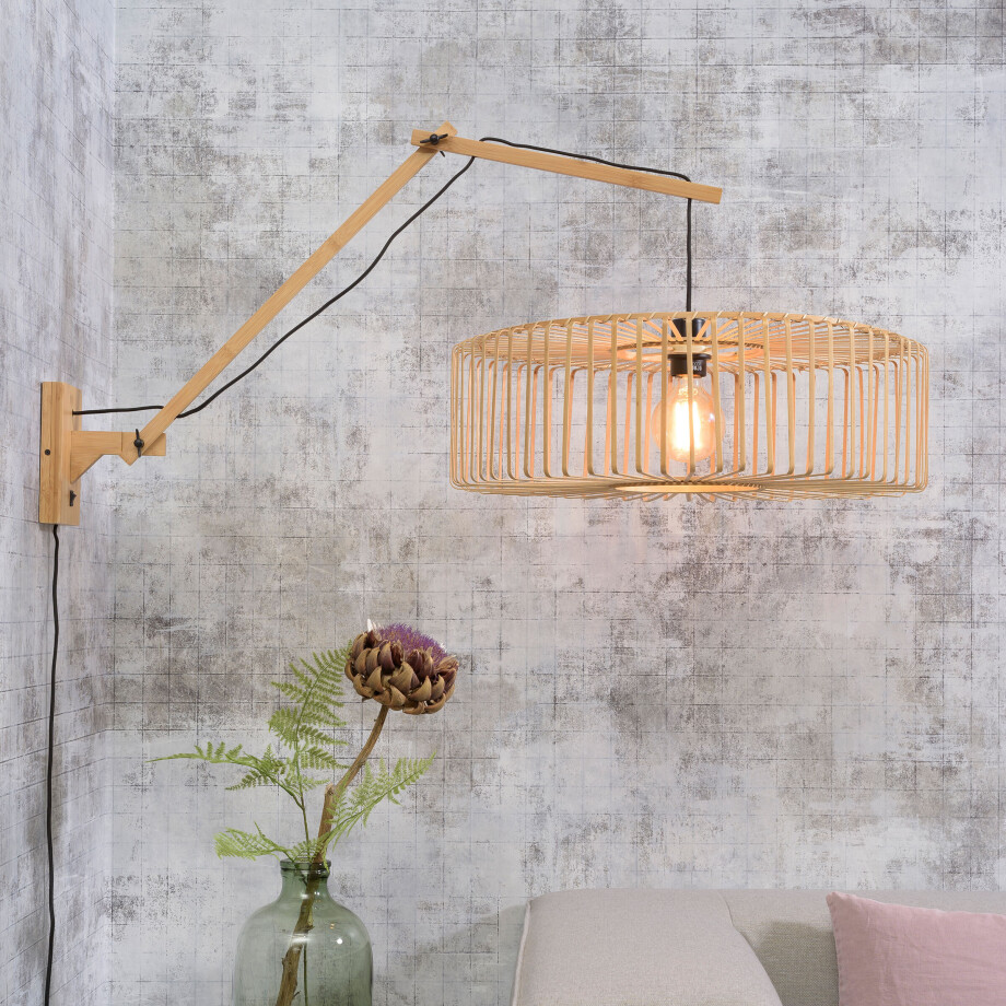 GOOD&MOJO Wandlamp 'Bromo' Large, Bamboe, kleur Naturel afbeelding 1