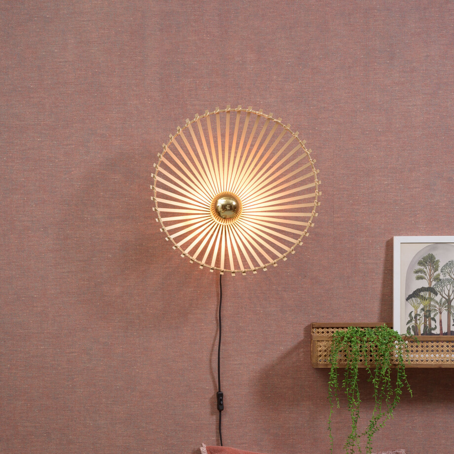 GOOD&MOJO Wandlamp 'Bromo' Small, Bamboe, kleur Naturel afbeelding 