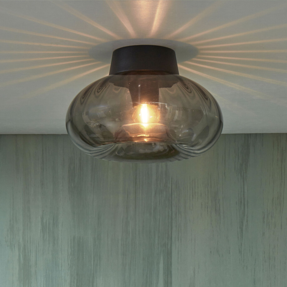 its about RoMi Plafondlamp 'Brussels' Glas, 28cm, kleur Antraciet afbeelding 1