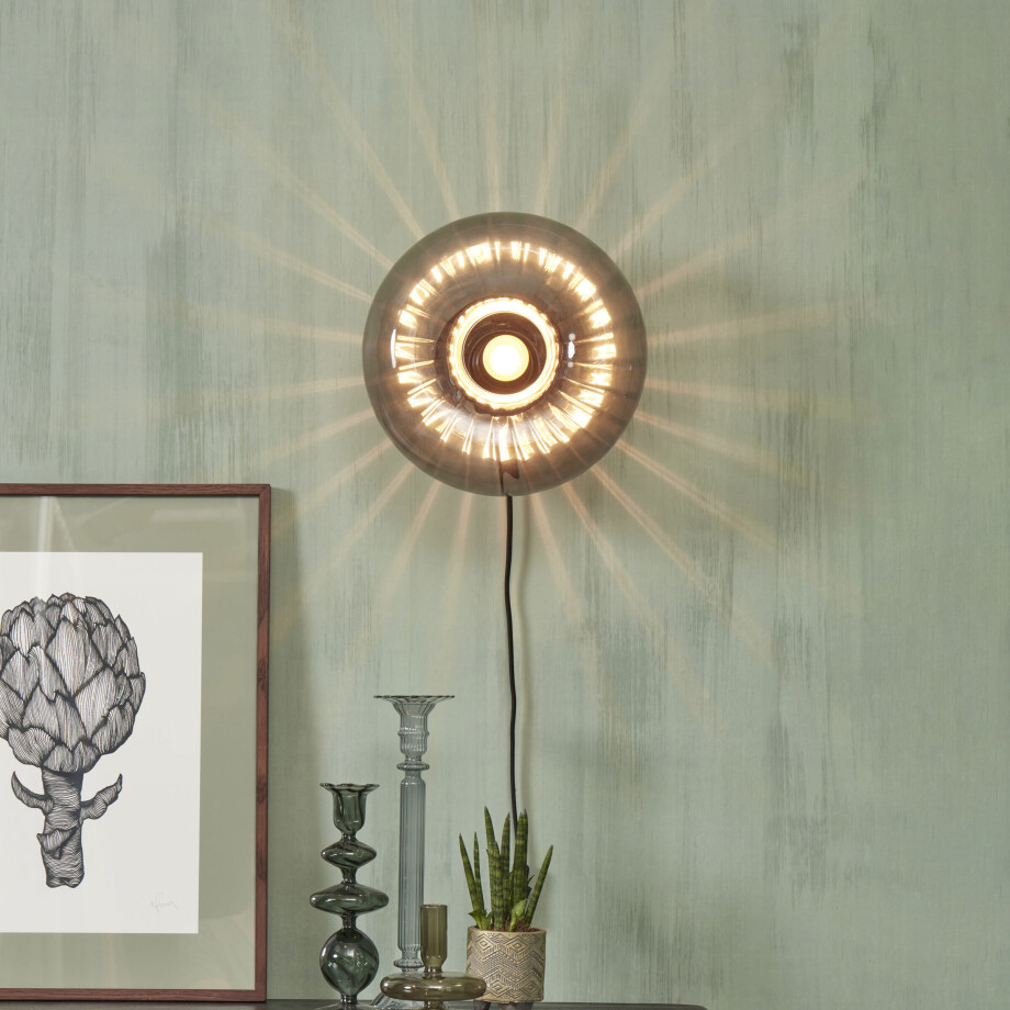 its about RoMi Wandlamp 'Brussels' Glas, 28cm, kleur Antraciet afbeelding 1