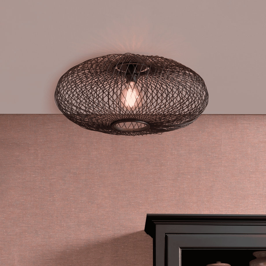 GOOD&MOJO Plafondlamp 'Cango' Bamboe, kleur Zwart afbeelding 1