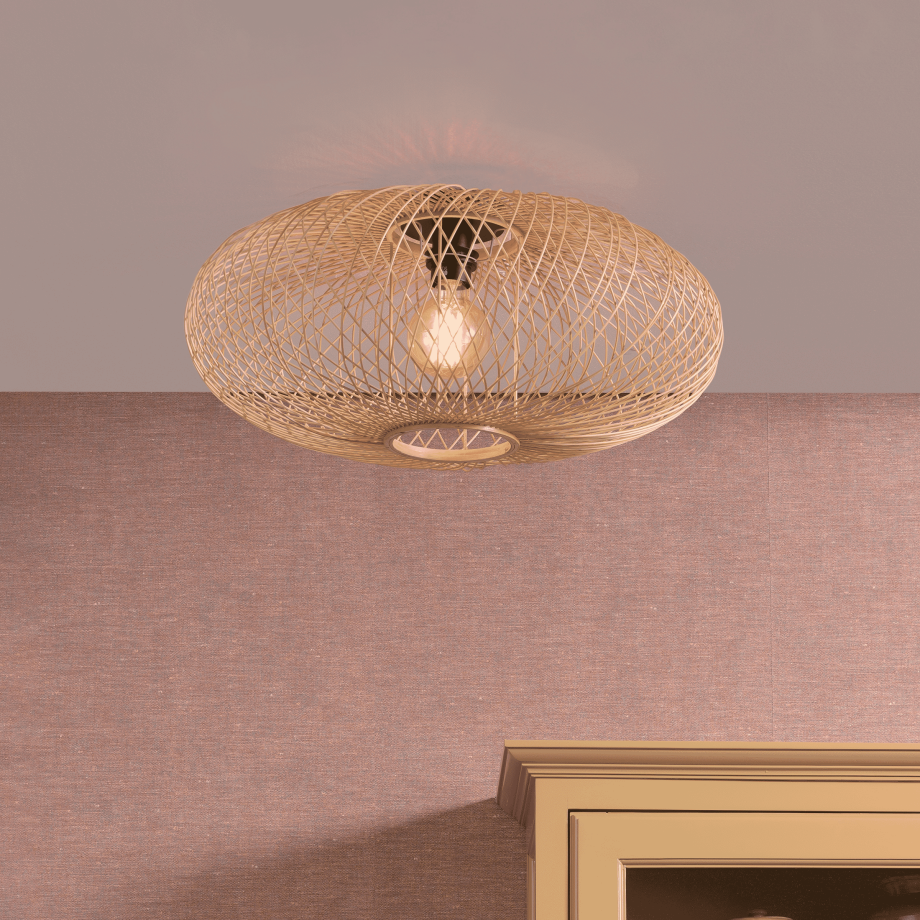 GOOD&MOJO Plafondlamp 'Cango' Bamboe, kleur Naturel afbeelding 1