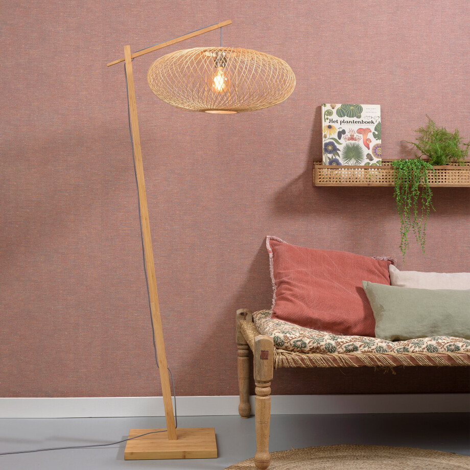 GOOD&MOJO Vloerlamp 'Cango' Bamboe, 176cm, kleur Naturel afbeelding 1