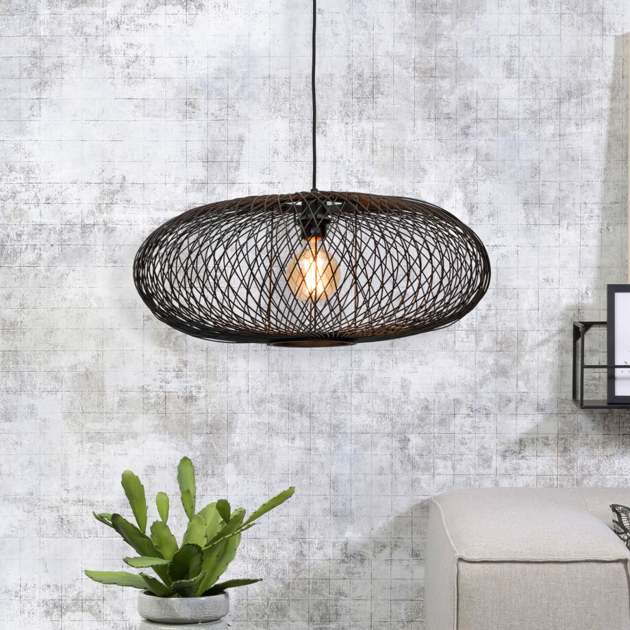 GOOD&MOJO Hanglamp 'Cango' Bamboe, 60cm, kleur Zwart GOOD&MOJO Hanglamp 'Cango' Bamboe, 60cm, kleur Zwart afbeelding 1