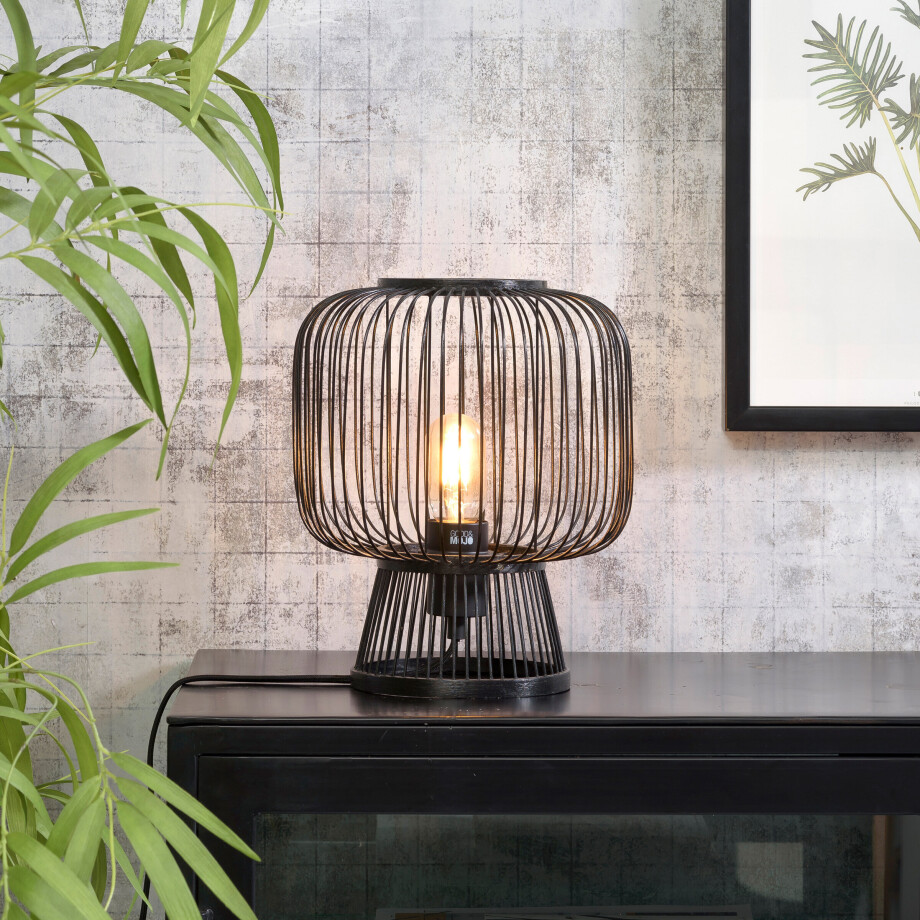 GOOD&MOJO Tafellamp 'Cango' 30cm, Bamboe, kleur Zwart GOOD&MOJO Tafellamp 'Cango' 30cm, Bamboe, kleur Zwart afbeelding 1