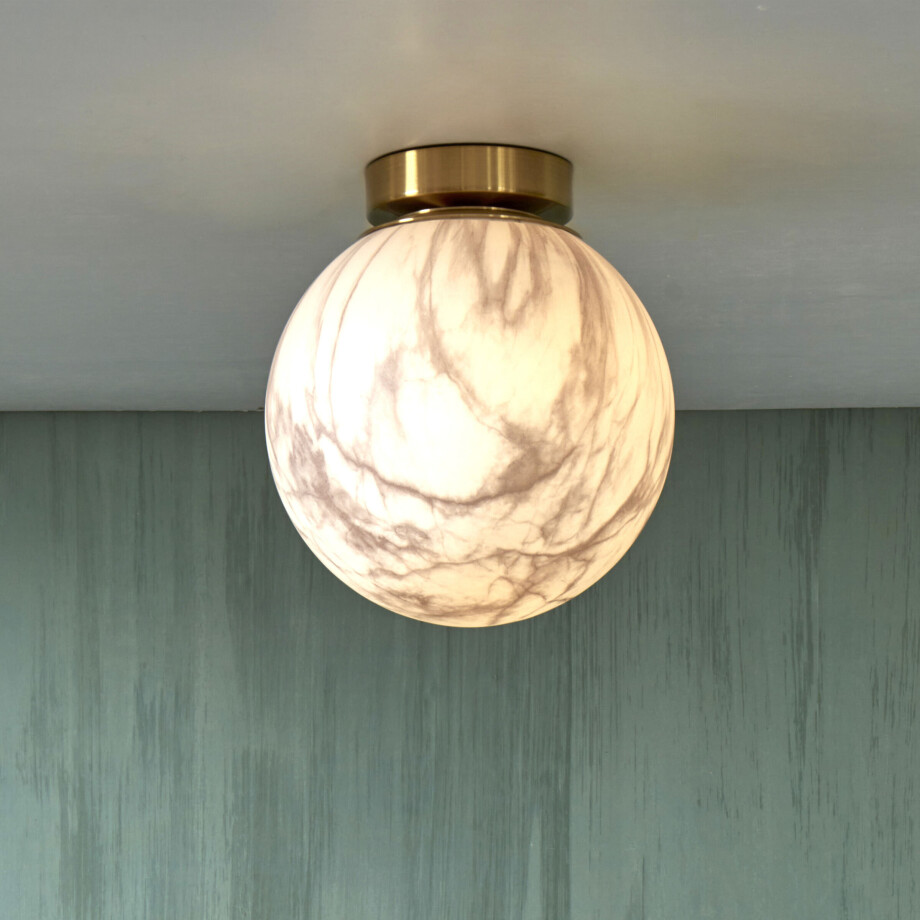 its about RoMi Plafondlamp 'Carrara' 22cm, Marmerlook, kleur Wit afbeelding 