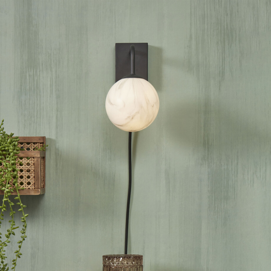 its about RoMi Wandlamp 'Carrara' Marmerprint, kleur Zwart its about RoMi Wandlamp 'Carrara' Marmerprint, kleur Zwart afbeelding 1