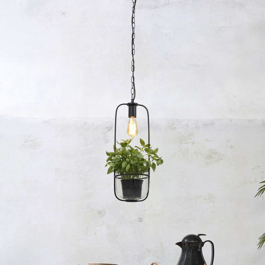 its about RoMi Hanglamp 'Florence' Met planthouder, kleur Zwart afbeelding 1