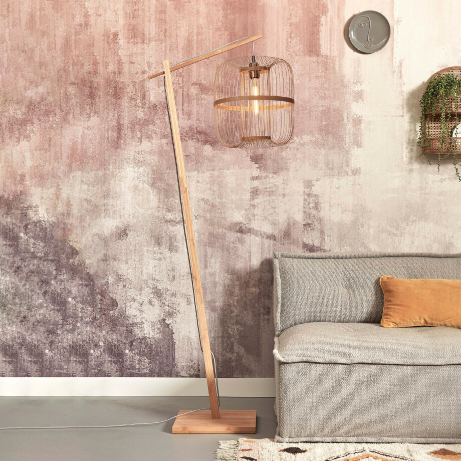 GOOD&MOJO Vloerlamp 'Hokkaido' Bamboe, 176cm, kleur Naturel afbeelding 1
