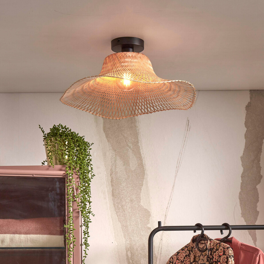 GOOD&MOJO Plafondlamp 'Ibiza' Bamboe, 50cm, kleur Naturel afbeelding 1