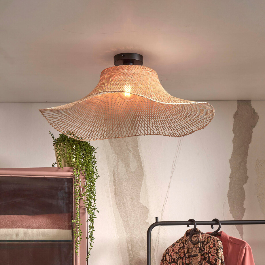 GOOD&MOJO Plafondlamp 'Ibiza' Bamboe, 65cm, kleur Naturel afbeelding 1