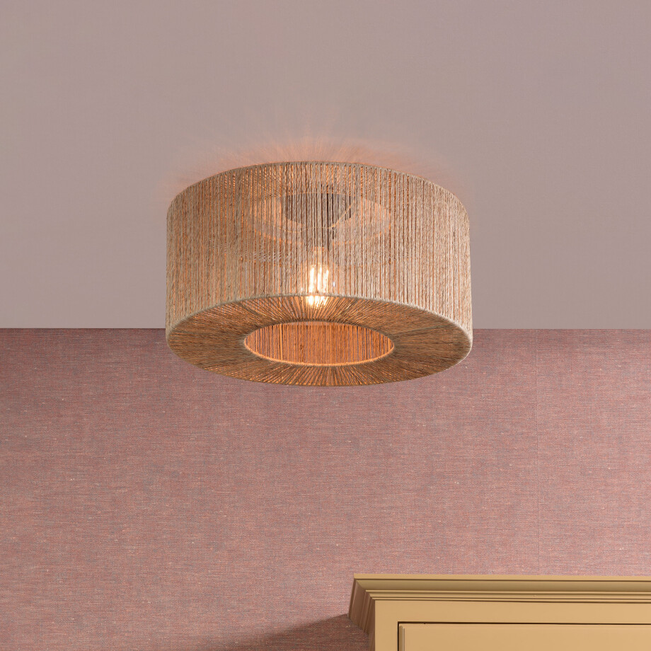 GOOD&MOJO Plafondlamp 'Iguazu' 50cm, Jute, kleur Naturel GOOD&MOJO Plafondlamp 'Iguazu' 50cm, Jute, kleur Naturel afbeelding 1