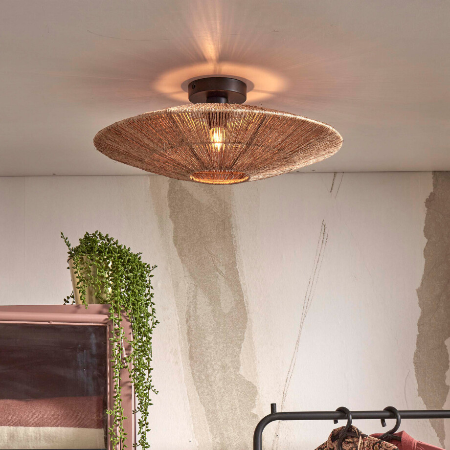 GOOD&MOJO Plafondlamp 'Iguazu' Jute, 55cm, kleur Naturel afbeelding 1