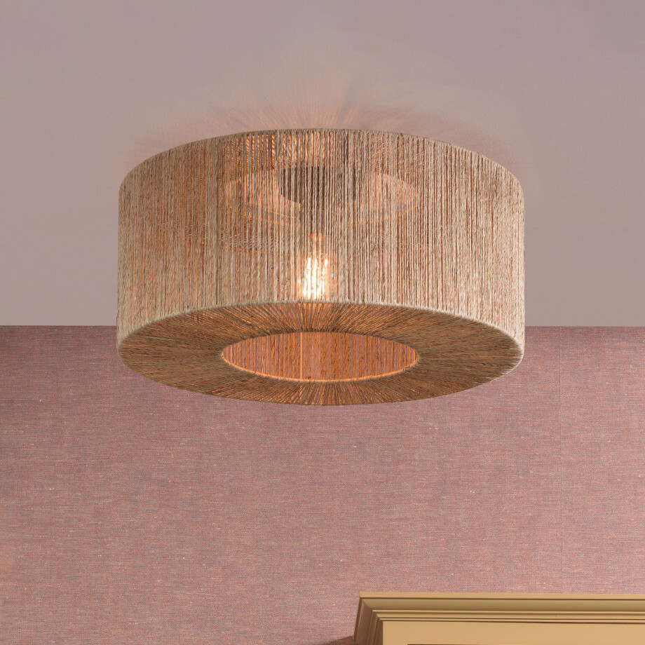 GOOD&MOJO Plafondlamp 'Iguazu' 60cm, Jute, kleur Naturel afbeelding 1