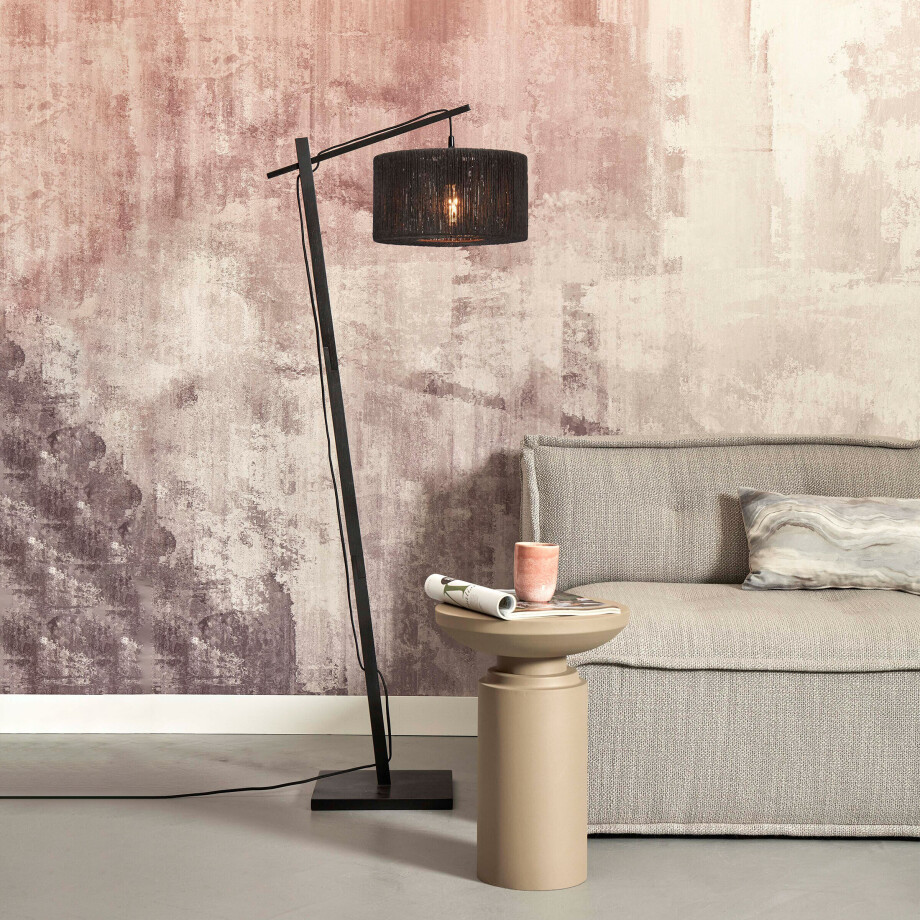 GOOD&MOJO Vloerlamp 'Iguazu' Bamboe en jute, 150cm, kleur Zwart afbeelding 1