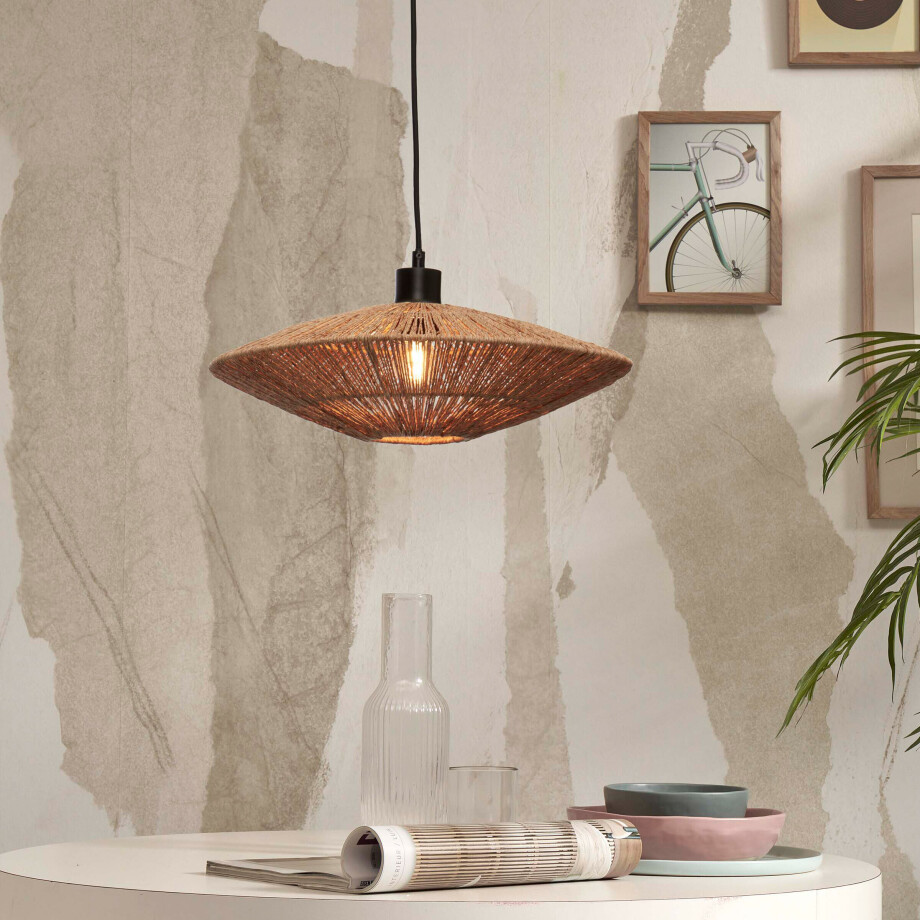 GOOD&MOJO Hanglamp 'Iguazu' Jute, 40cm, kleur Naturel afbeelding 1