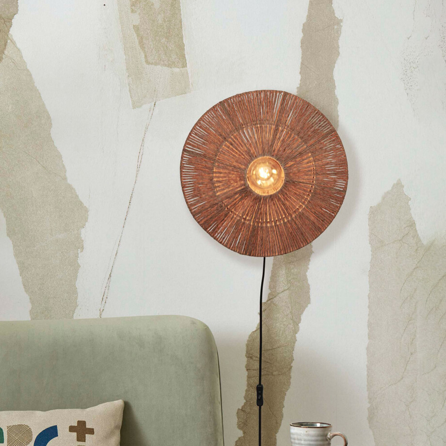 GOOD&MOJO Wandlamp 'Iguazu' Jute, 40cm, kleur Naturel GOOD&MOJO Wandlamp 'Iguazu' Jute, 40cm, kleur Naturel afbeelding 1