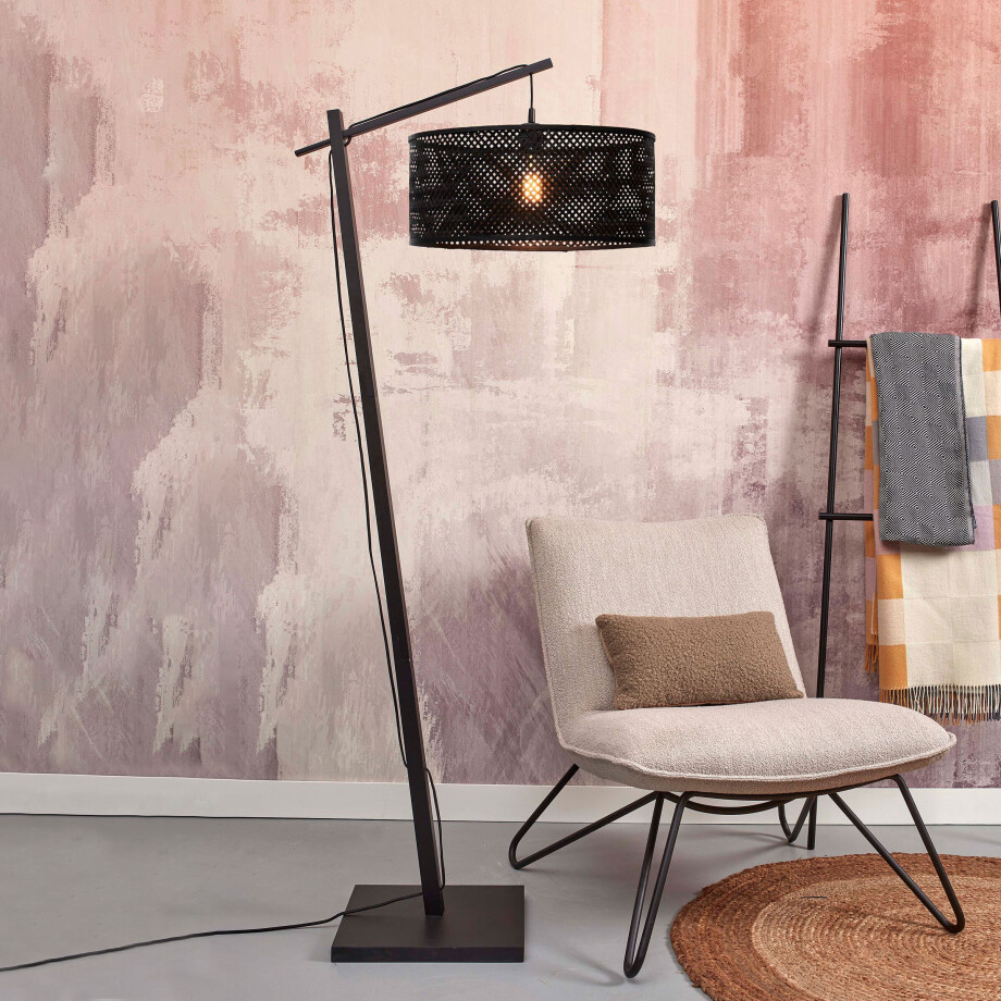 GOOD&MOJO Vloerlamp 'Java' Bamboe, 176cm, kleur Zwart afbeelding 1
