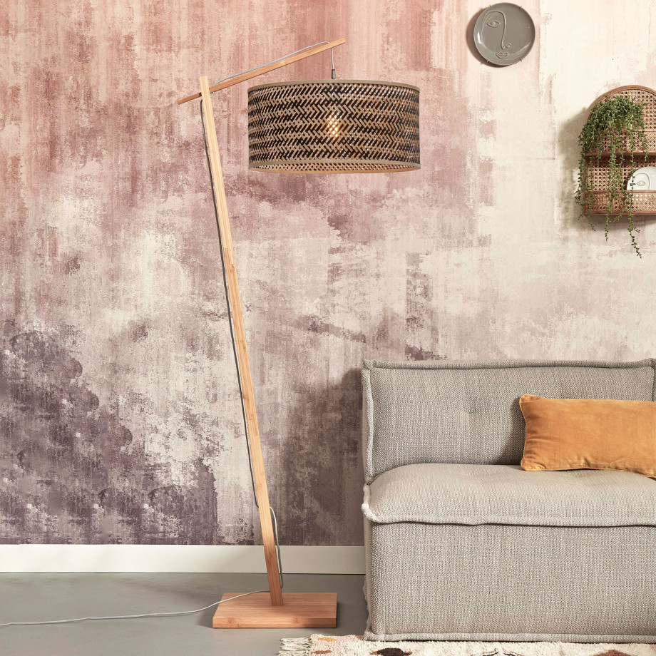 GOOD&MOJO Vloerlamp 'Java' Bamboe, 176cm, kleur Naturel/Zwart afbeelding 1