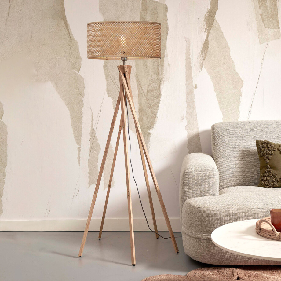 GOOD&MOJO Vloerlamp 'Java' 5-poot, Bamboe, kleur Naturel GOOD&MOJO Vloerlamp 'Java' 5-poot, Bamboe, kleur Naturel afbeelding 1
