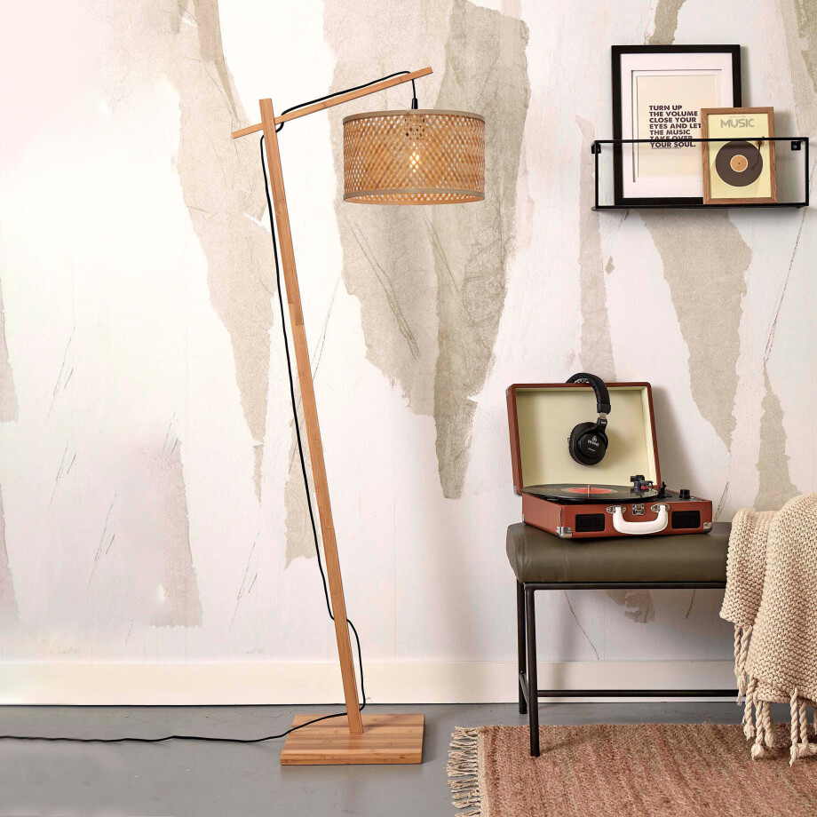 GOOD&MOJO Vloerlamp 'Java' Bamboe, 150cm, kleur Naturel afbeelding 1