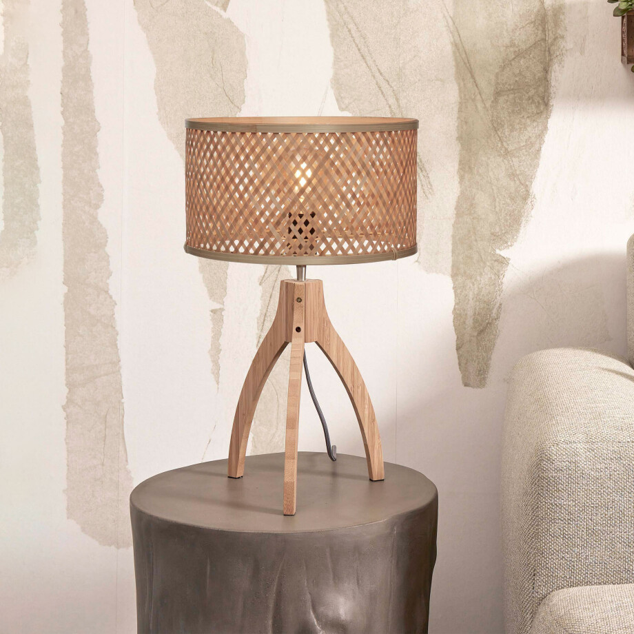 GOOD&MOJO Tafellamp 'Java' 3-poot, Bamboe, kleur Naturel GOOD&MOJO Tafellamp 'Java' 3-poot, Bamboe, kleur Naturel afbeelding 1
