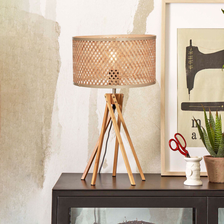GOOD&MOJO Tafellamp 'Java' 5-poot, Bamboe, kleur Naturel GOOD&MOJO Tafellamp 'Java' 5-poot, Bamboe, kleur Naturel afbeelding 1