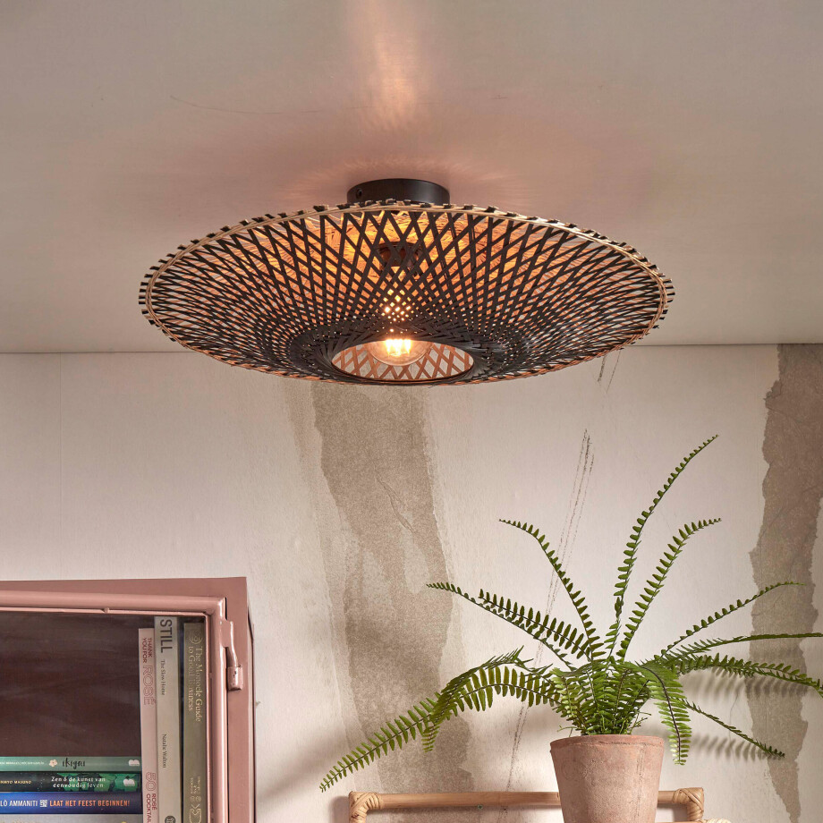 GOOD&MOJO Plafondlamp 'Kalimantan' Bamboe, 60cm, kleur Zwart/Naturel afbeelding 1