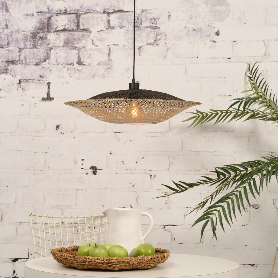 GOOD&MOJO Hanglamp 'Kalimantan' 44cm, Bamboe, kleur Naturel afbeelding 