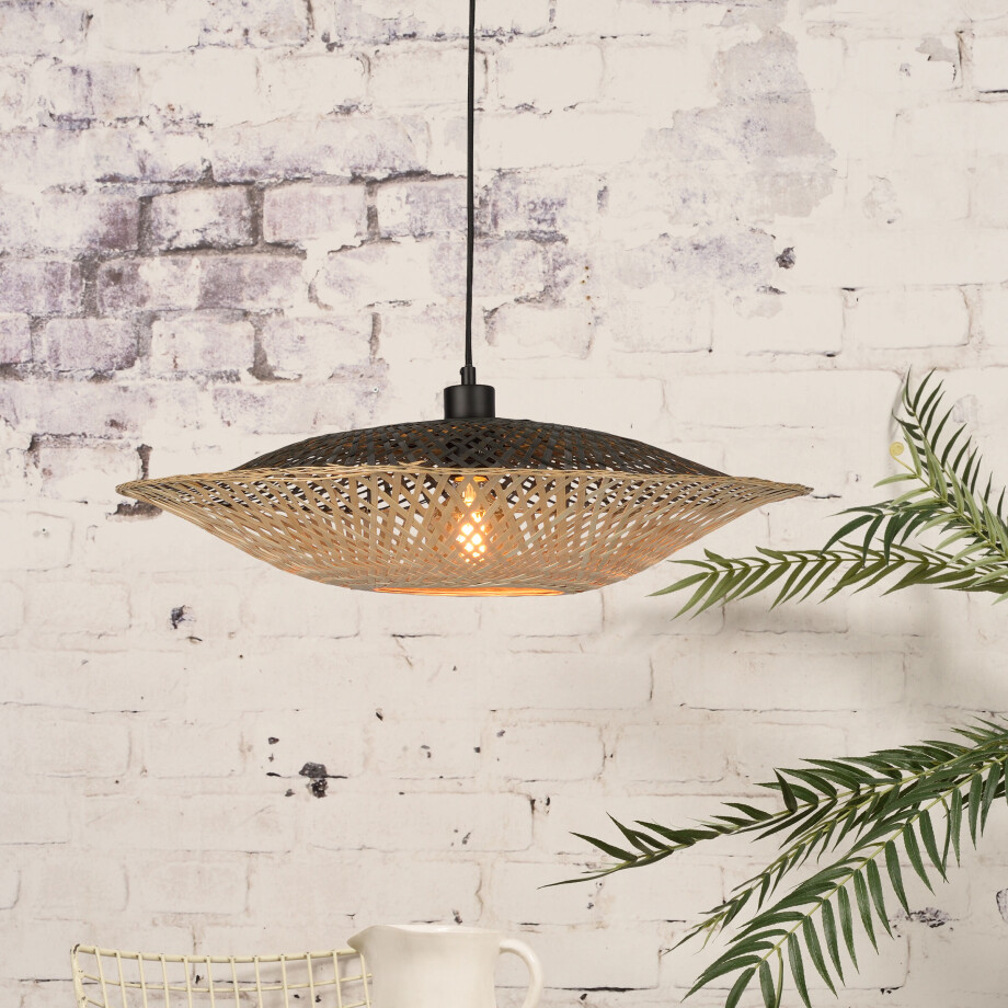 GOOD&MOJO Hanglamp 'Kalimantan' 60cm, Bamboe, kleur Naturel afbeelding 1
