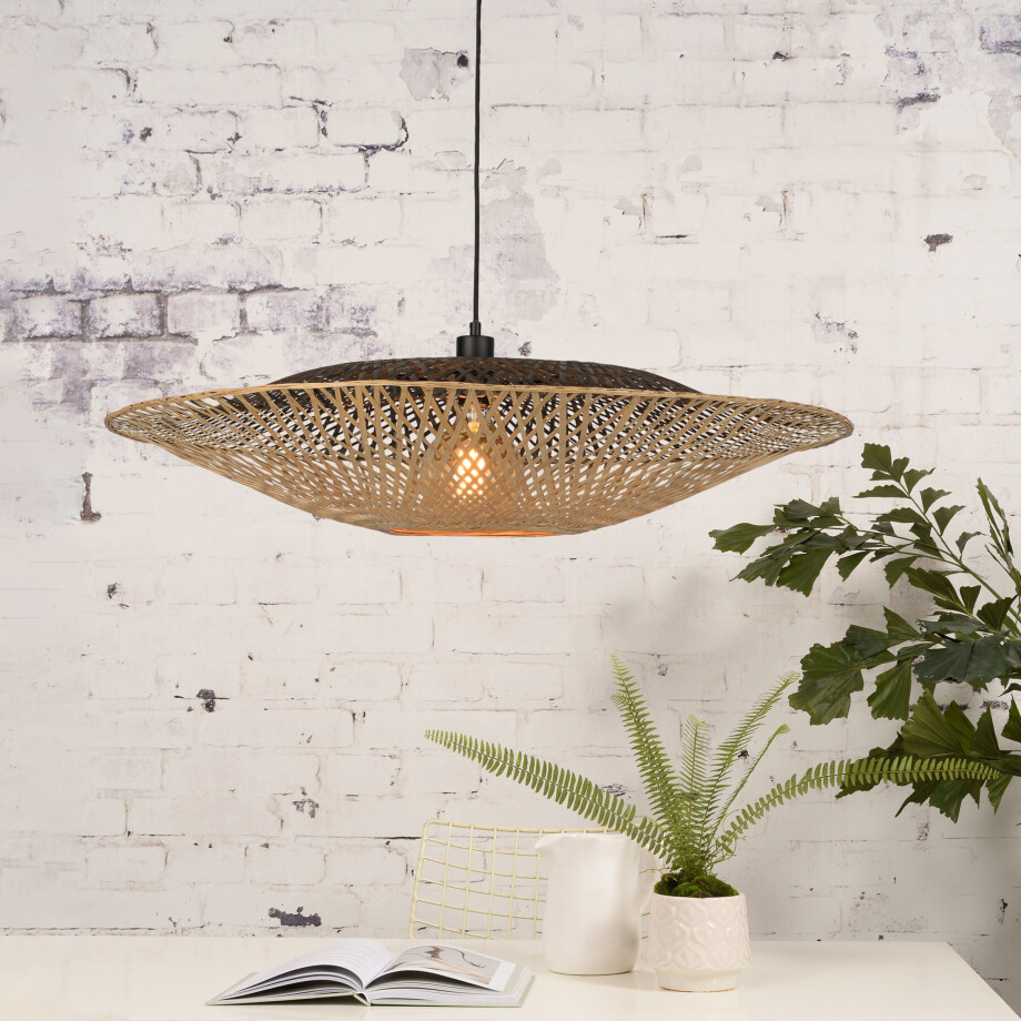 GOOD&MOJO Hanglamp 'Kalimantan' 87cm, Bamboe, kleur Naturel GOOD&MOJO Hanglamp 'Kalimantan' 87cm, Bamboe, kleur Naturel afbeelding 1