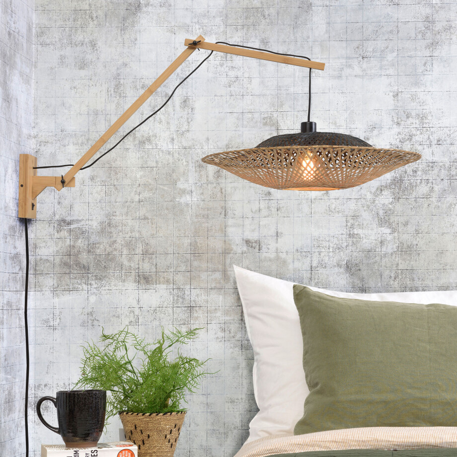 GOOD&MOJO Wandlamp 'Kalimantan' Large, Bamboe, kleur Naturel afbeelding 1