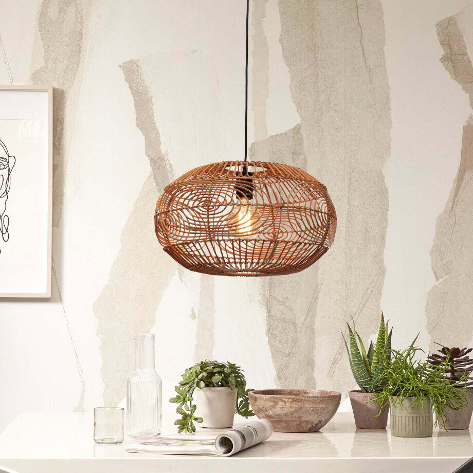GOOD&MOJO Hanglamp 'Madeira' Rotan, 48cm, kleur Naturel GOOD&MOJO Hanglamp 'Madeira' Rotan, 48cm, kleur Naturel afbeelding 1