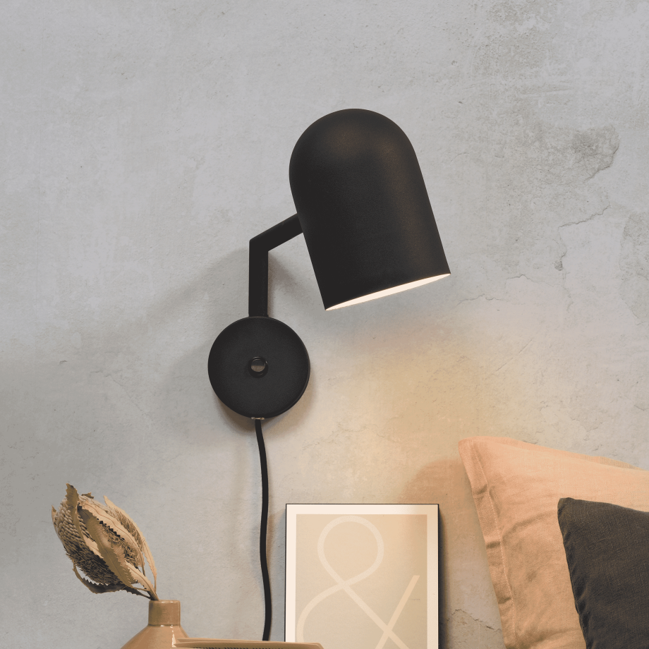 its about RoMi Wandlamp 'Marseille' 26cm, kleur Zwart its about RoMi Wandlamp 'Marseille' 26cm, kleur Zwart afbeelding 1