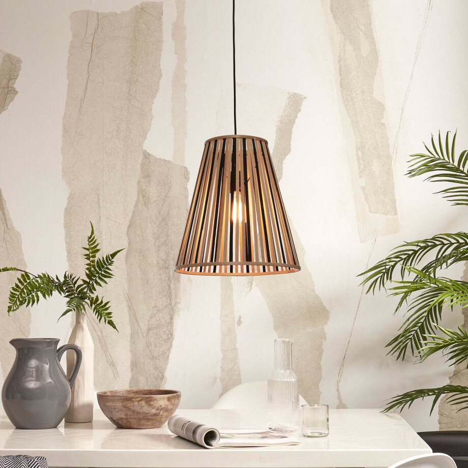 GOOD&MOJO Hanglamp 'Merapi' Bamboe, 40cm, kleur Naturel/Zwart GOOD&MOJO Hanglamp 'Merapi' Bamboe, 40cm, kleur Naturel/Zwart afbeelding 1