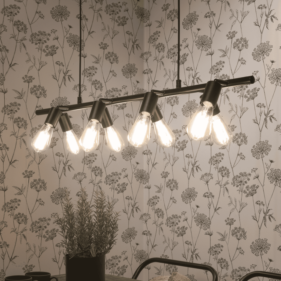 its about RoMi Hanglamp 'Miami' 8-lamps, kleur Zwart afbeelding 1